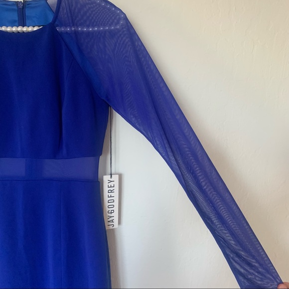 NWT JayGodfrey Sheer Panel Crepe Sheath Dress - Picture 9 of 13